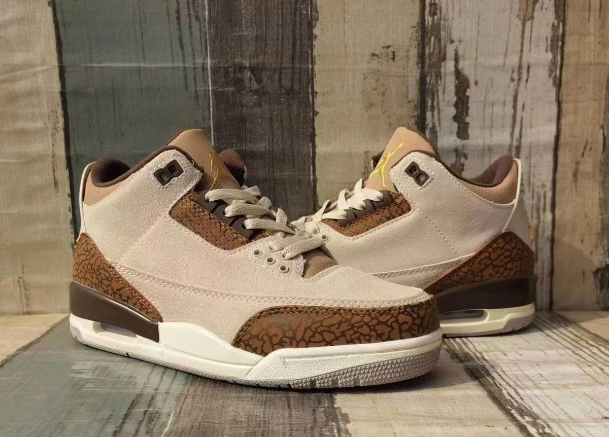 Jordan 3 Cream and Brown Low-Top Sneakers
