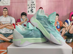 Basketball Sneakers in Mint Green and White