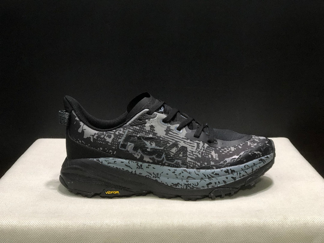 HOKA Speedgoat 6 Trail Running Shoes, Gray Black