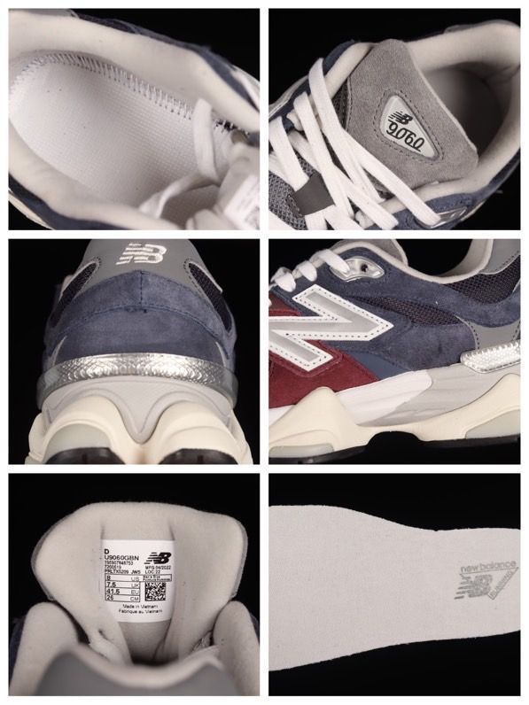 New Balance 9060 U9060GBN Burgundy Navy Sneakers