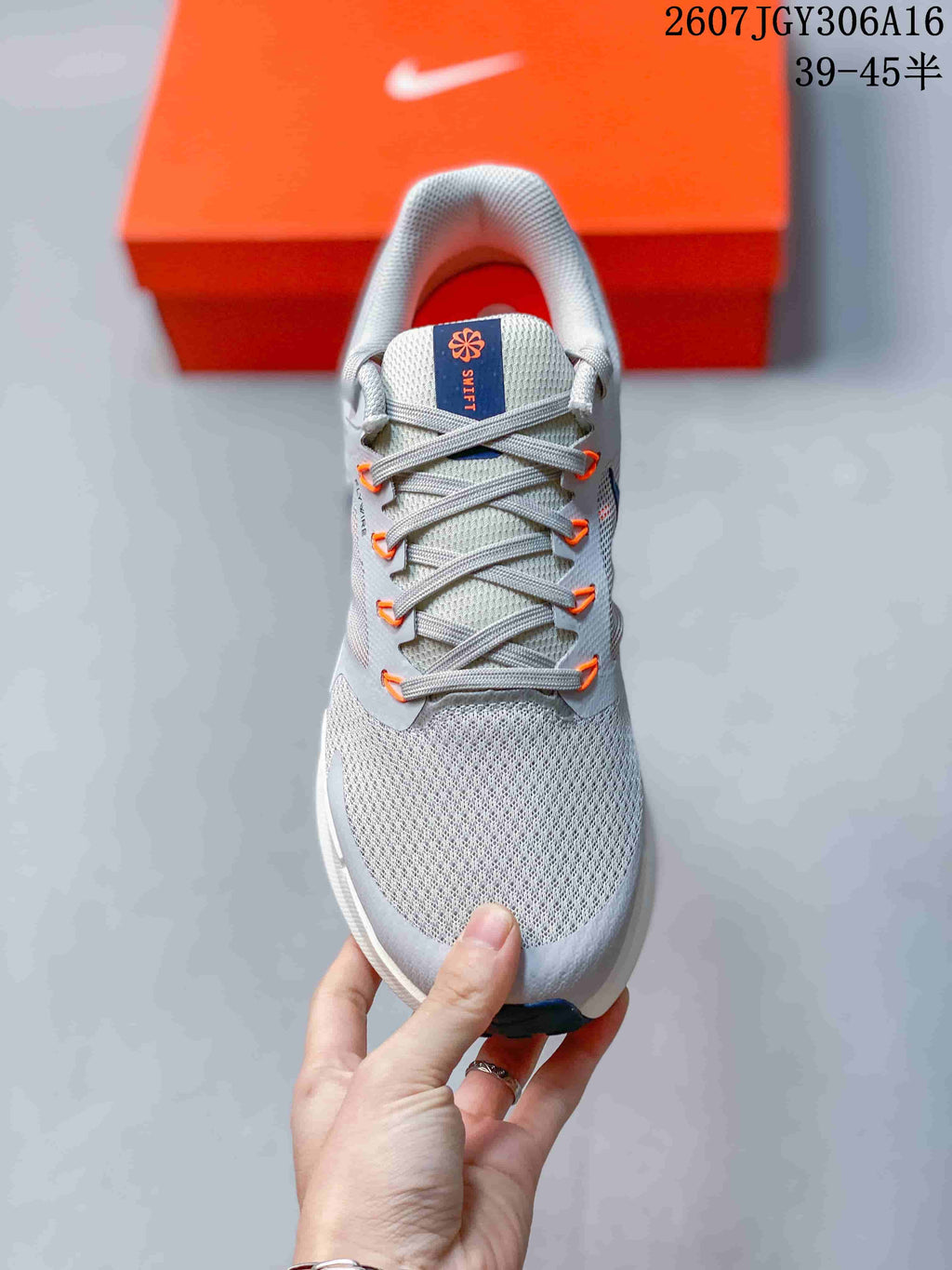 Nike Run Swift 3 Low-Top Sneakers in Gray, Navy and Orange