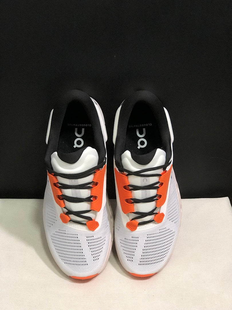 On Cloudstratus 3 Running Shoes in White and Orange