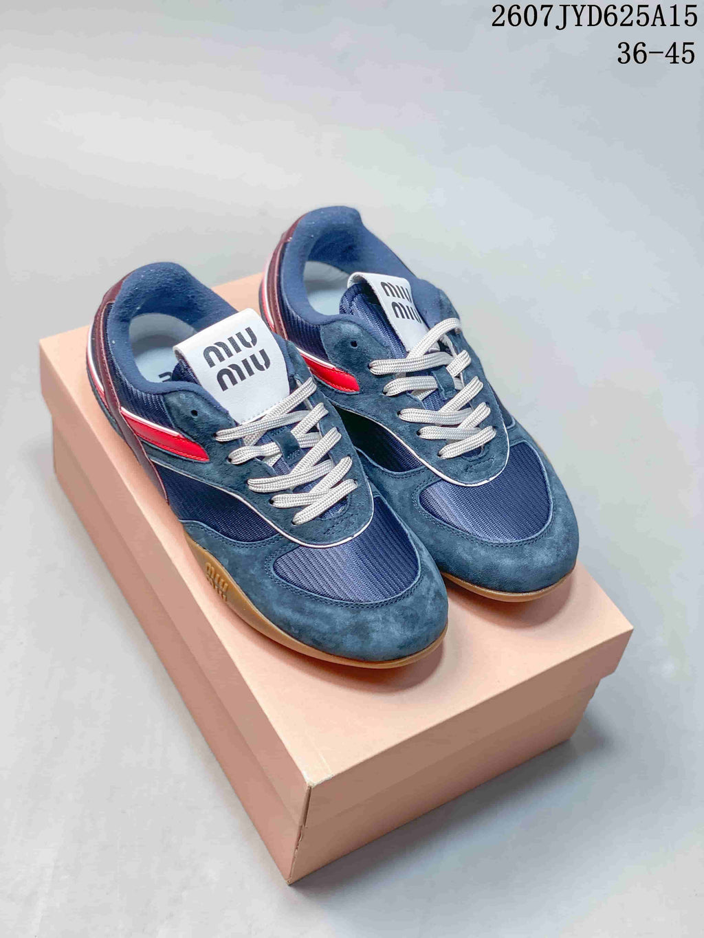 Miu Miu Gymnasium Low-Top Sneakers Navy Red 2607JYD625A15