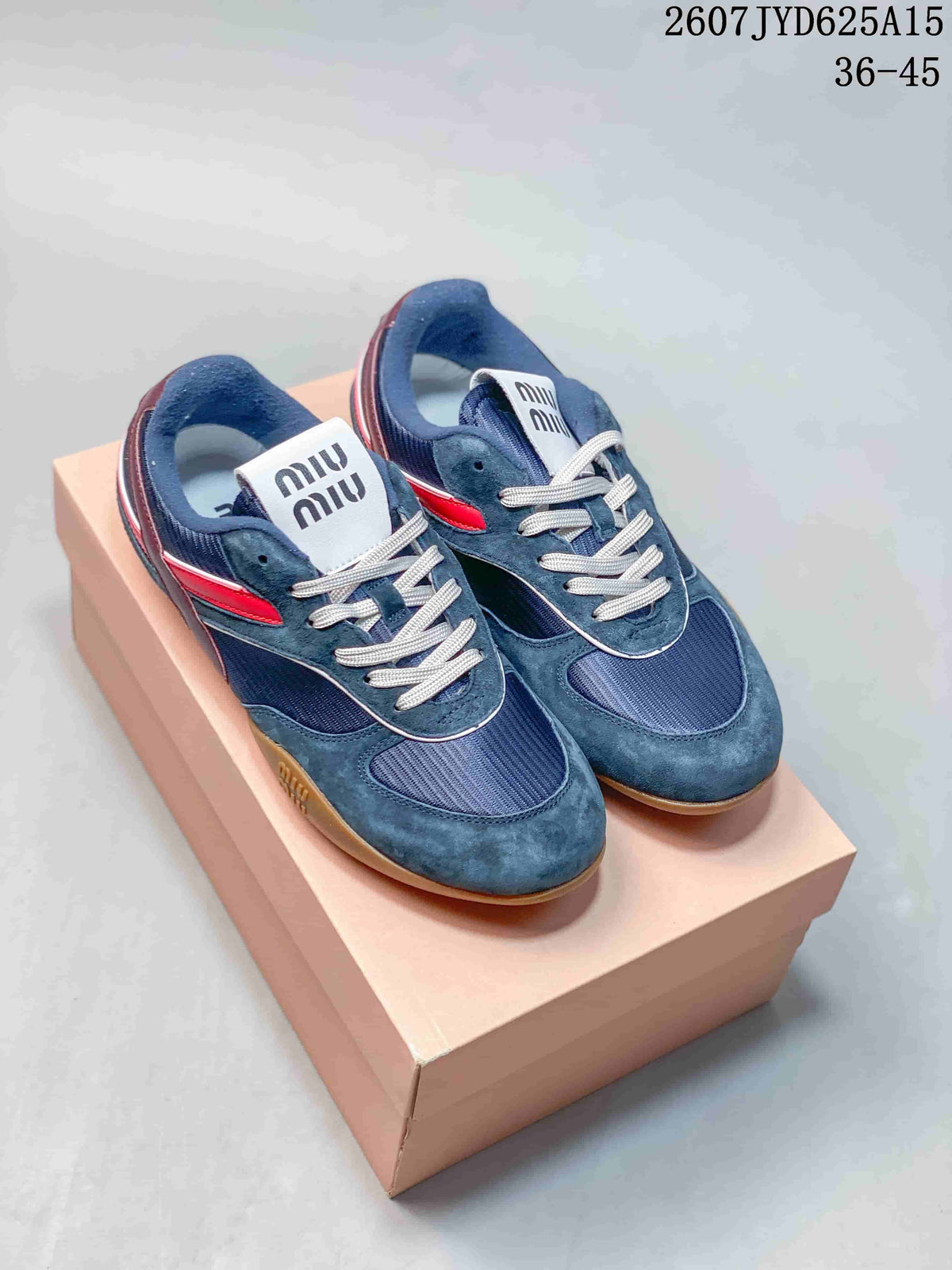 Miu Miu Gymnasium Low-Top Sneakers Navy Red 2607JYD625A15