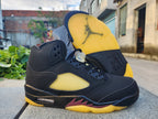 Air Jordan 5 High-Top Sneakers in Black and Yellow