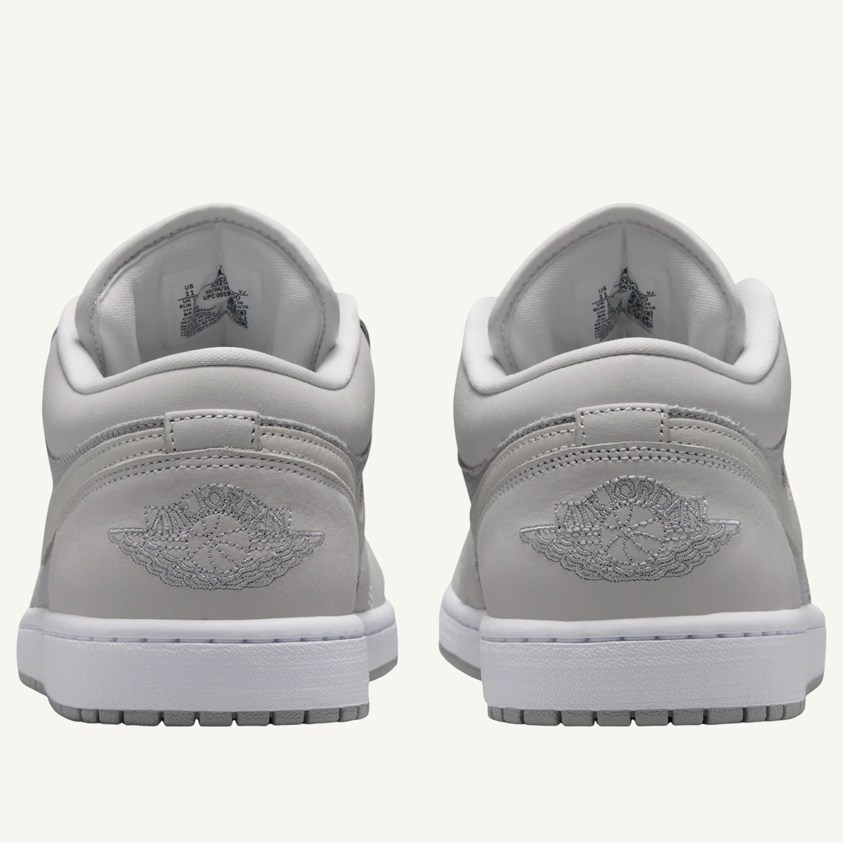 Jordan Men's Grey/Off White Air Jordan 1 Low SE Sneakers, IO2049 100