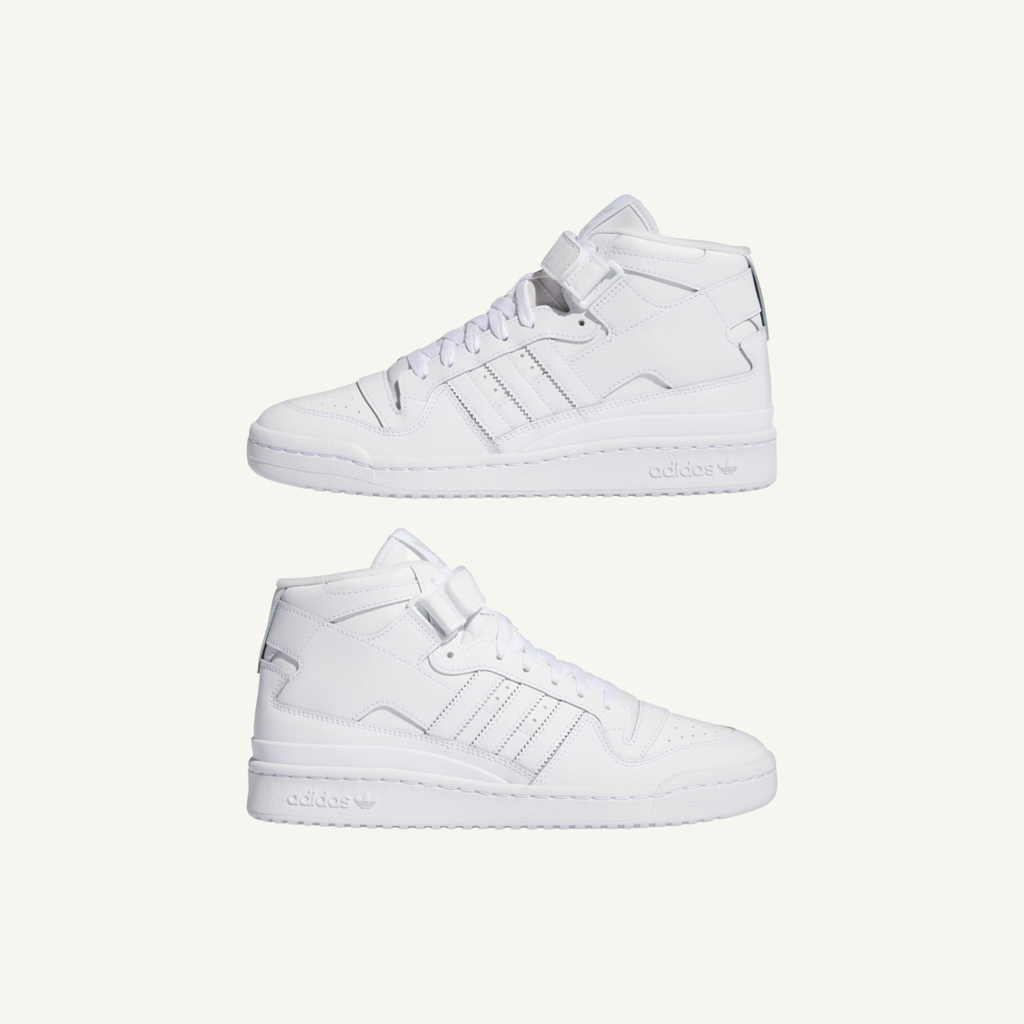 Adidas Originals Men's White Forum Mid Sneakers, IG3754 (No Box)
