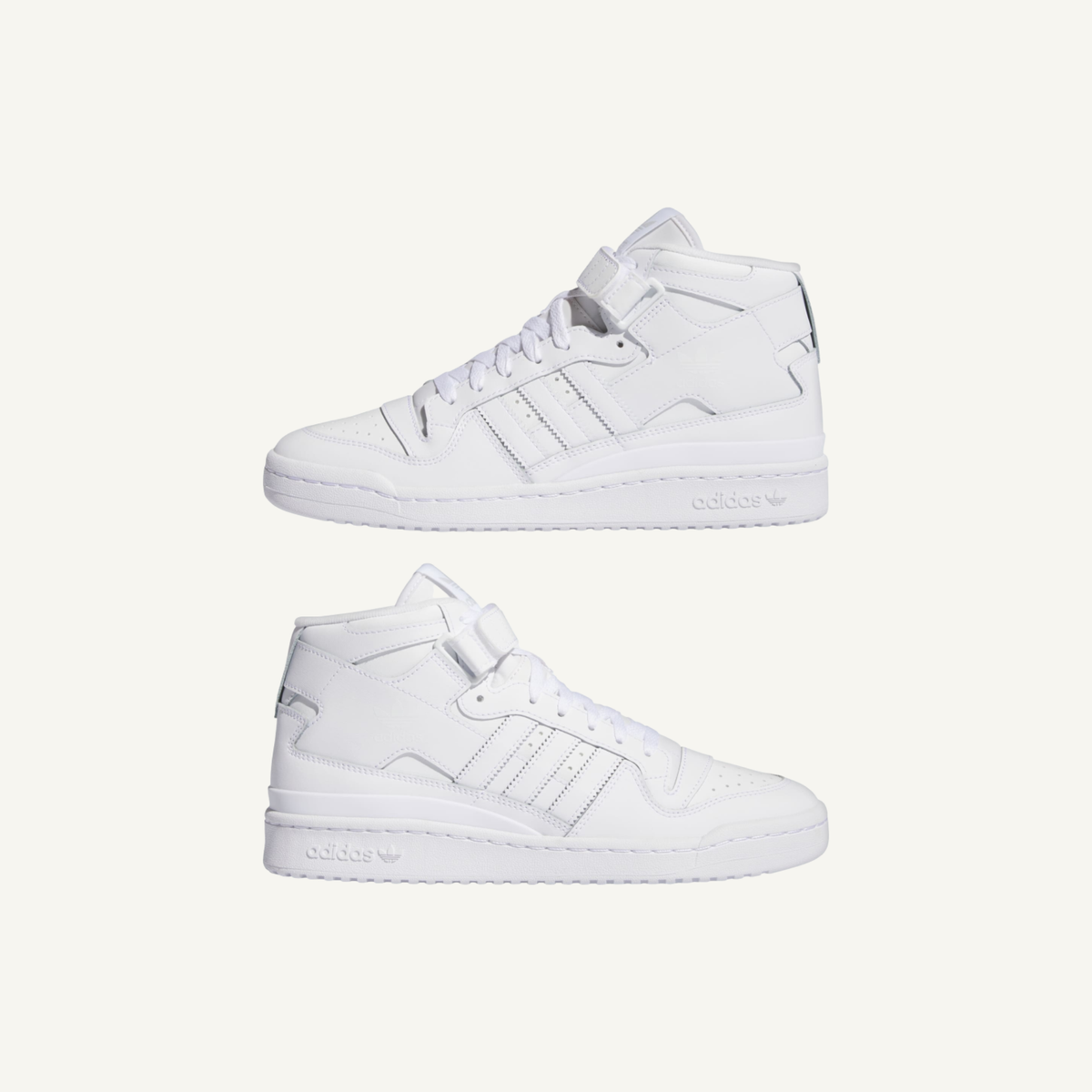 Adidas Originals Men's White Forum Mid Sneakers, IG3754 (No Box)
