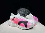 On Cloudboom Strike LS Running Shoes in Pink and White