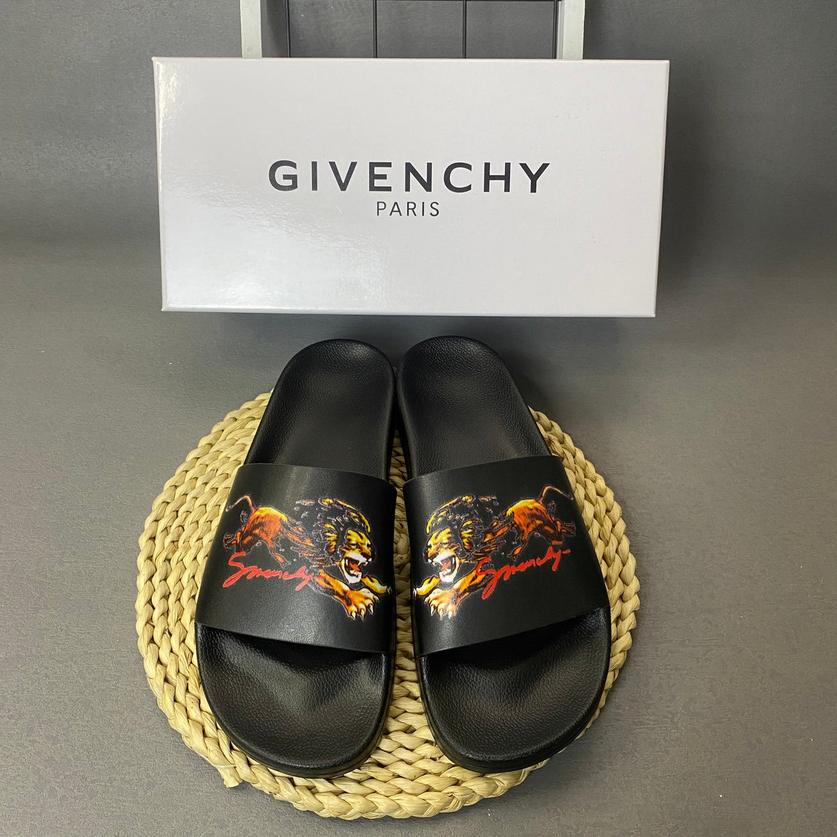 Givenchy Slide Sandals with Graphic Strap