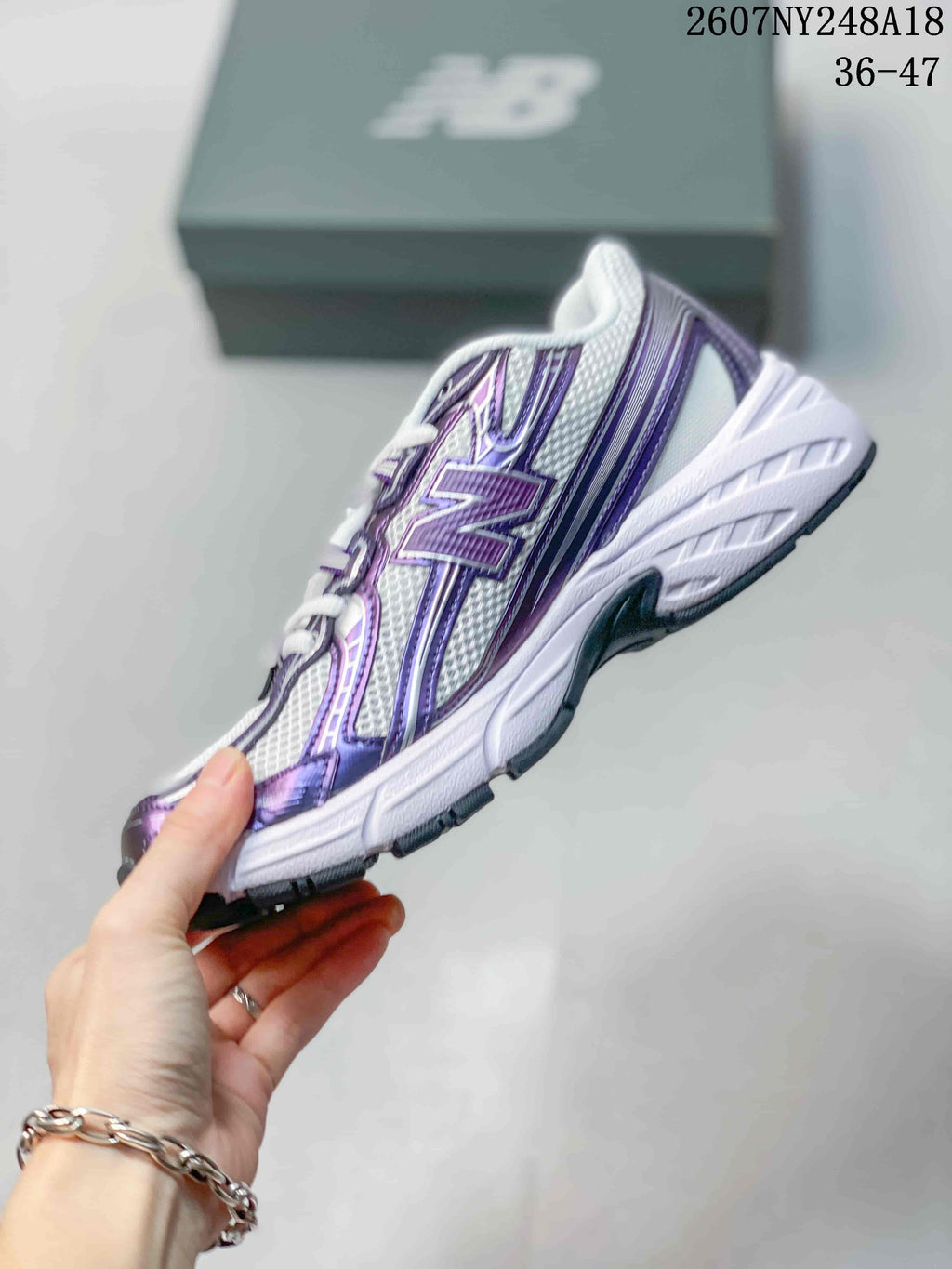 New Balance 740 Sneakers White and Purple
