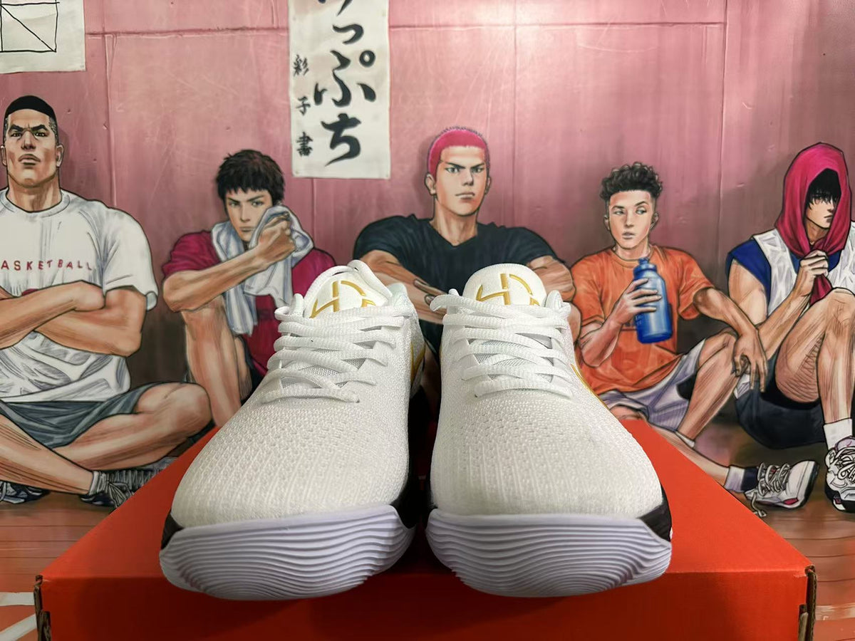 Nike Basketball Shoes White Black Gold