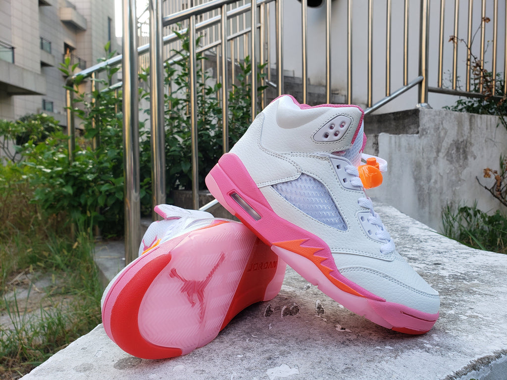 Jordan 5 Retro White Peach Pink Sneakers