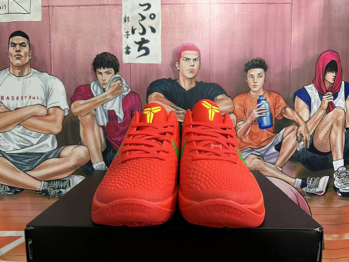 Nike Kobe PE Basketball Shoes in Red and Green