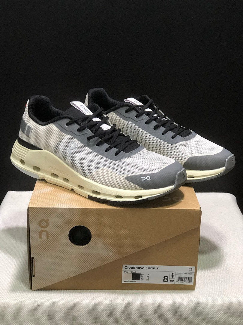 On Cloudnova Form 2 Sneakers in Pearl and Black