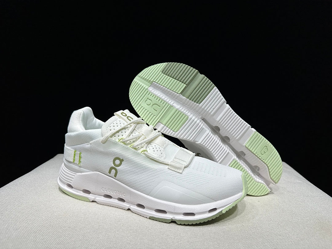 On Cloudnova 2 Sneakers in White and Sage