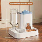 Automatic Pet Water Fountain with Built-In Food Bowl
