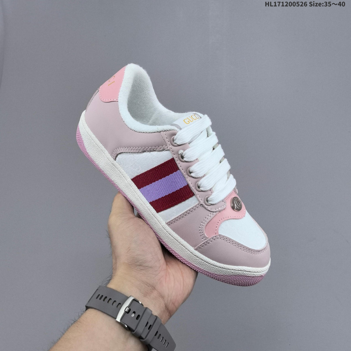 Gucci Screener Distressed Low-Top Sneakers
