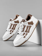 AIVIRI MFS003-126 White and Brown Low-Top Sneakers
