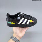 Adidas Originals Superstar Low-Top Sneakers, Black Graphic