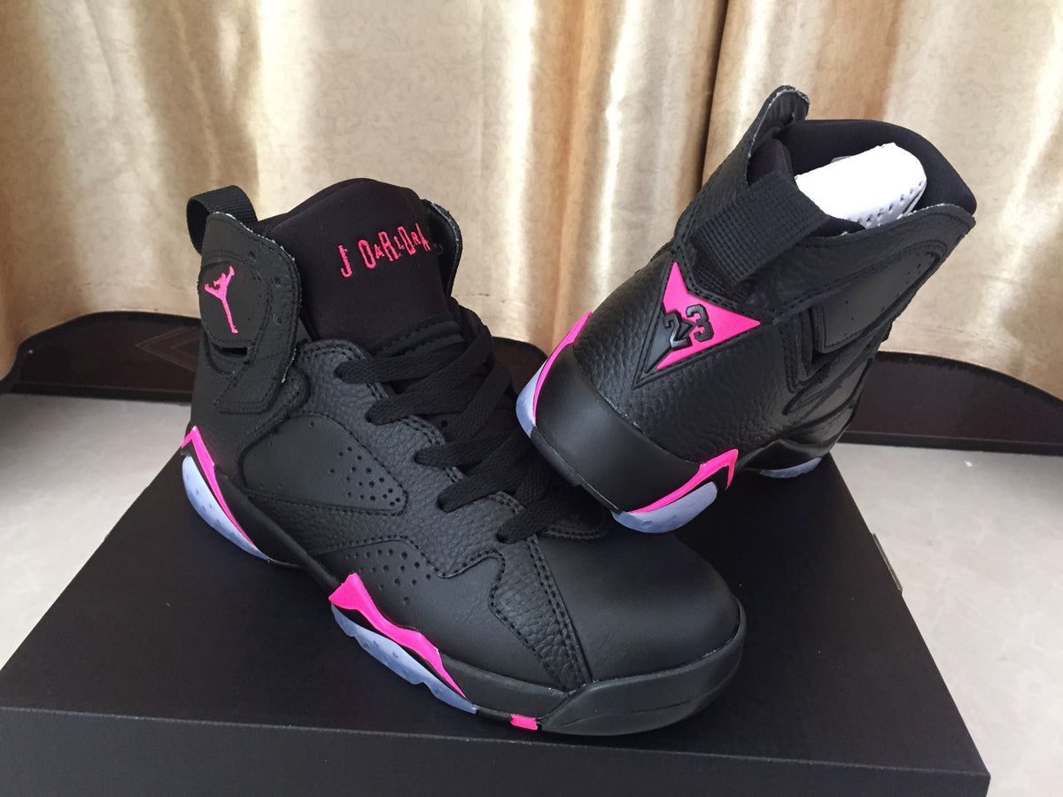 Jordan Air Jordan 7 Black and Pink High-Top Sneakers
