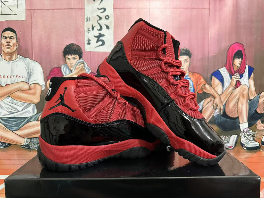 Jordan 11 High-Top Sneakers Black and Red