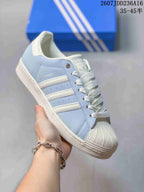 adidas Superstar Light Blue and White Sneakers JDD236A16