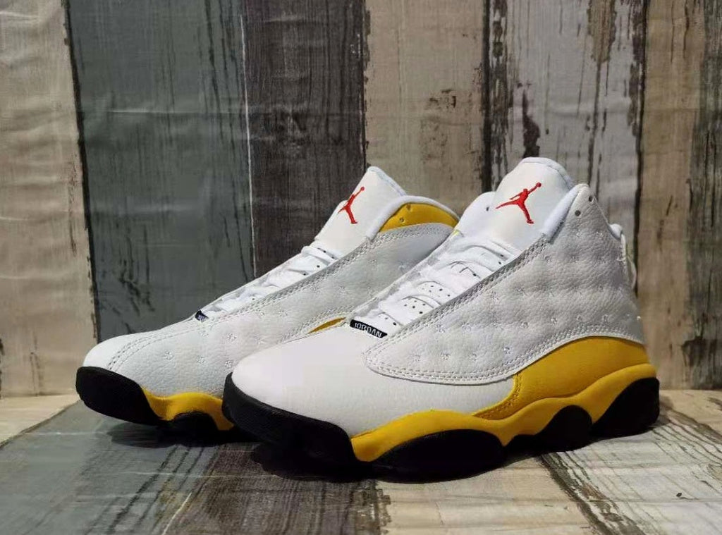 Jordan 13 White and Yellow Men's Sneakers