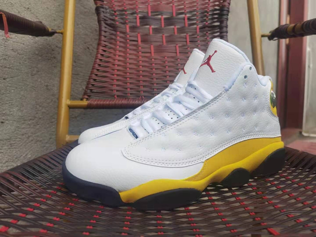 Jordan 13 White and Yellow Men's Sneakers
