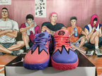 Pink and Purple Basketball Sneakers with Black Accents