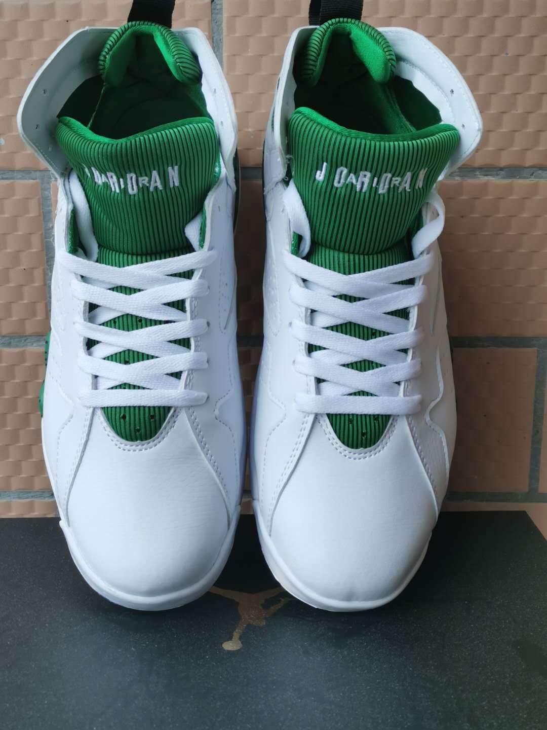 Jordan 7 Retro Sneakers in Wheat, White and Green