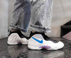 Nike Air Foamposite One White and Blue Basketball Shoes