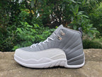 Jordan Air Jordan 12 High-Top Sneakers in Grey and White