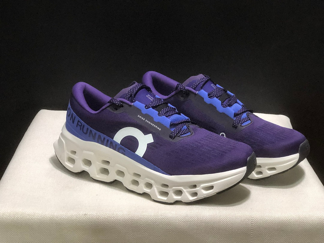 On Cloudmonster 3 Running Shoes, Blue and Purple