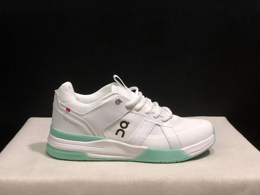 On THE ROGER Clubhouse Pro Tennis Shoes White Mint Green