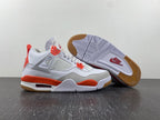 Nike SB x Air Jordan 4 White and Orange Sneakers DR5415-108