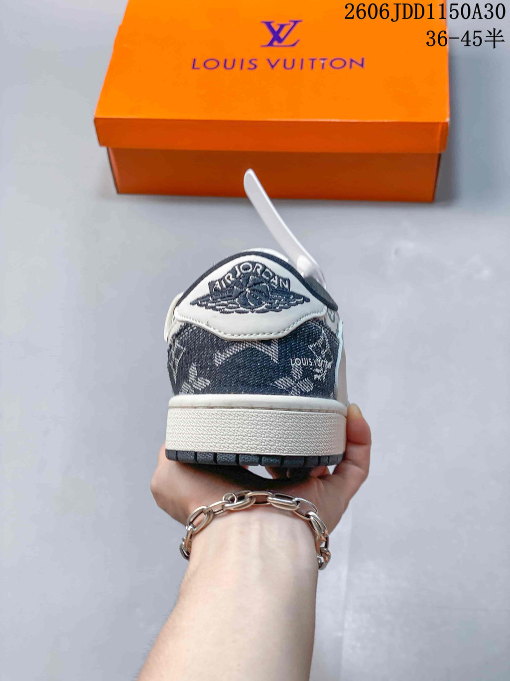 Jordan Air Jordan 1 Low Style Sneakers, Monogram Denim