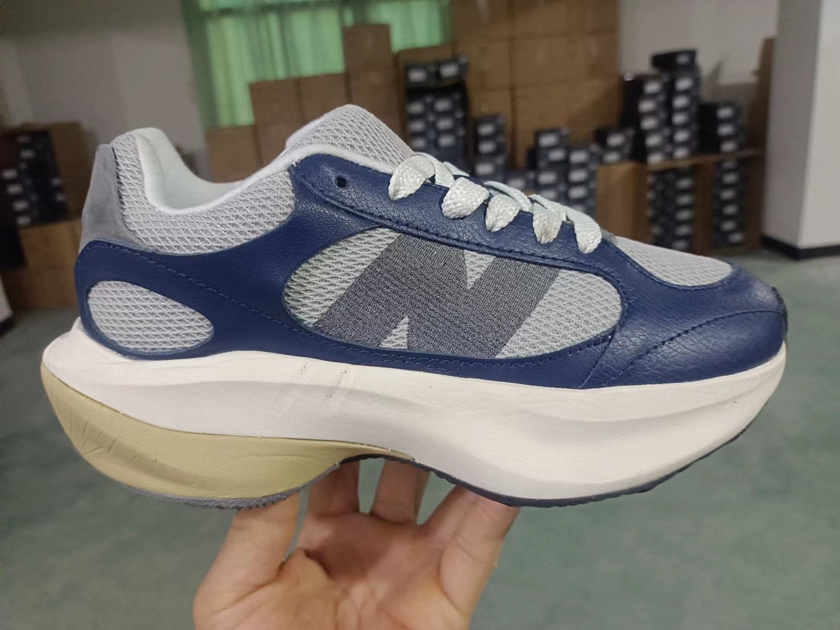 N-Logo Mesh Sneakers in Navy and Gray