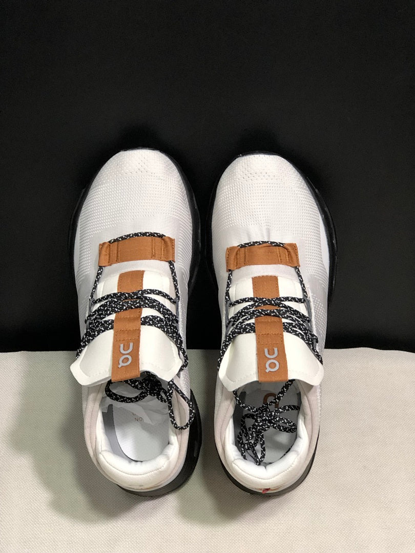 On Cloudnova Sneakers in White, Black and Tan