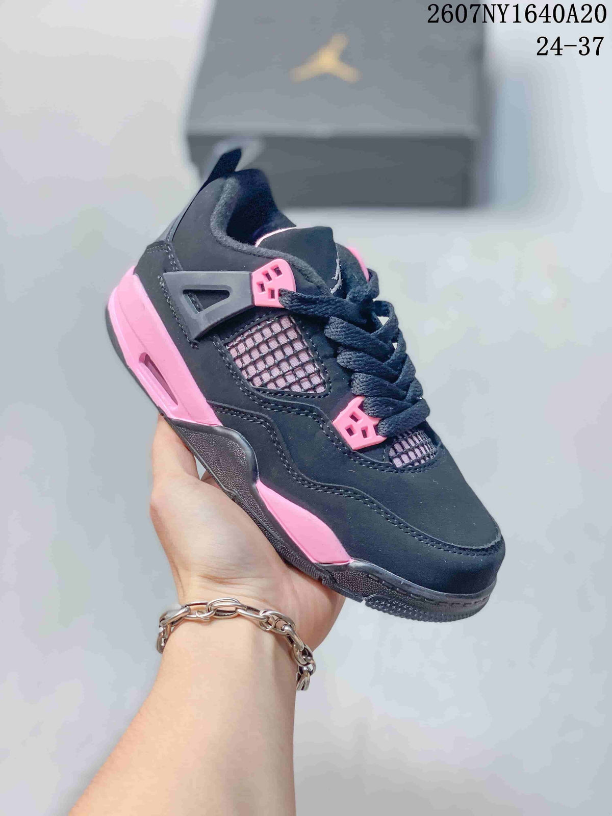 Jordan Panda Low-Top Kids Basketball Sneakers Black Pink