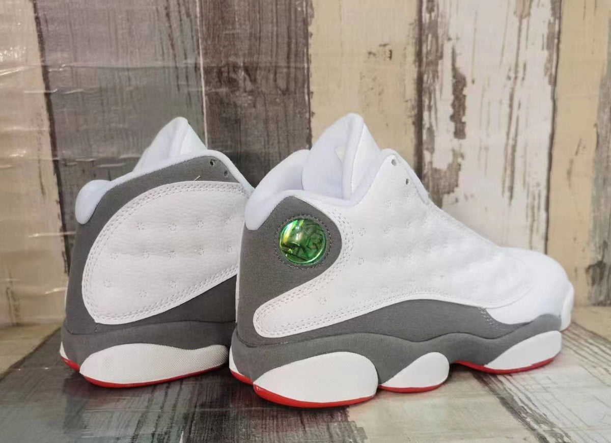 Jordan 13 White, Red & Grey Men's Sneakers