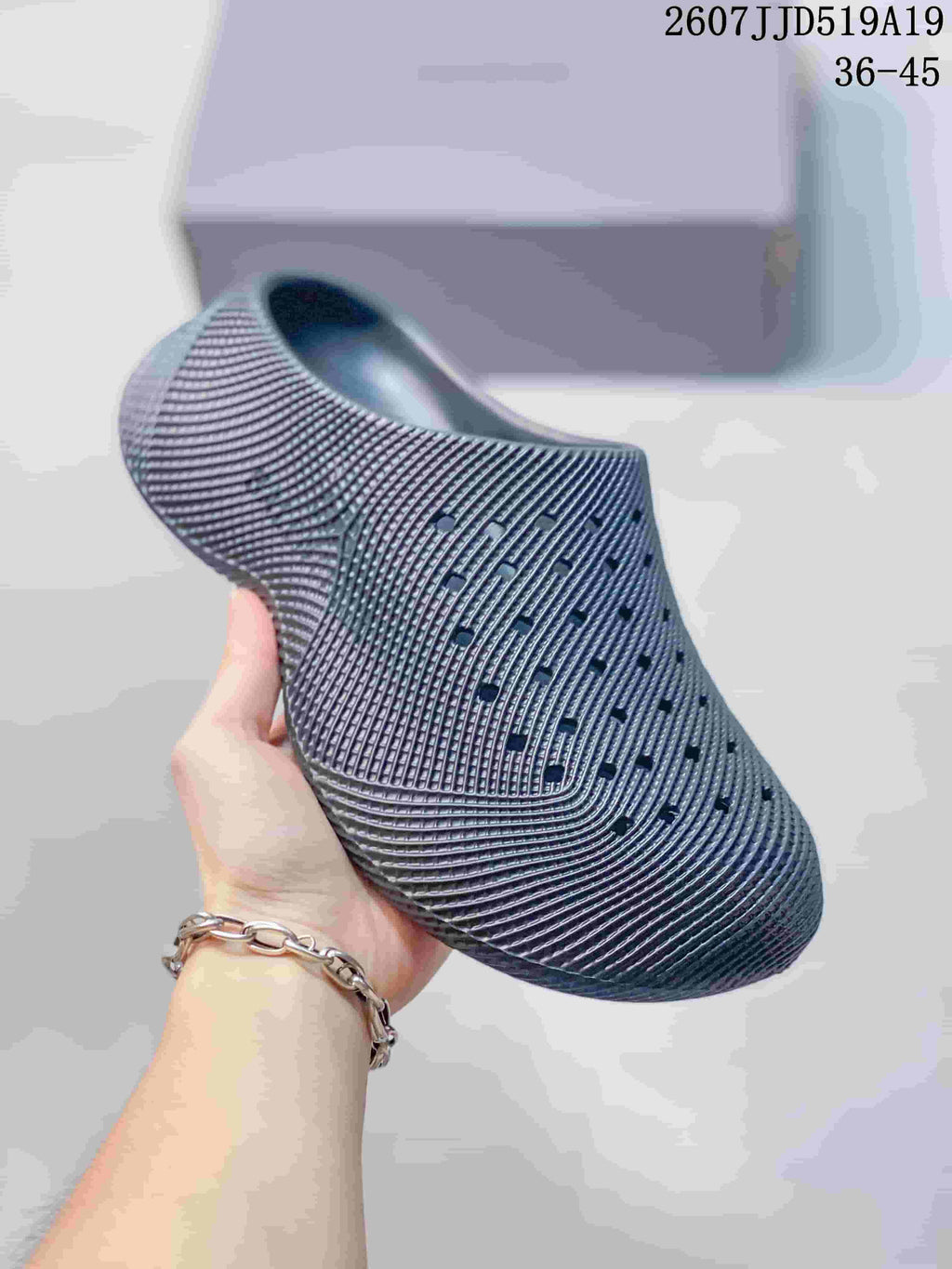 Men's Gray Perforated Slip-On Clogs 2607JJD519A19