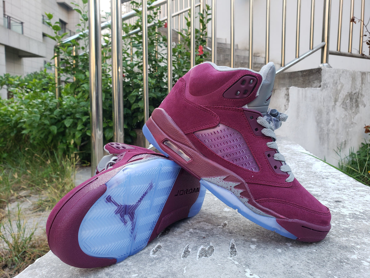 Air Jordan 5 Burgundy High-Top Sneakers