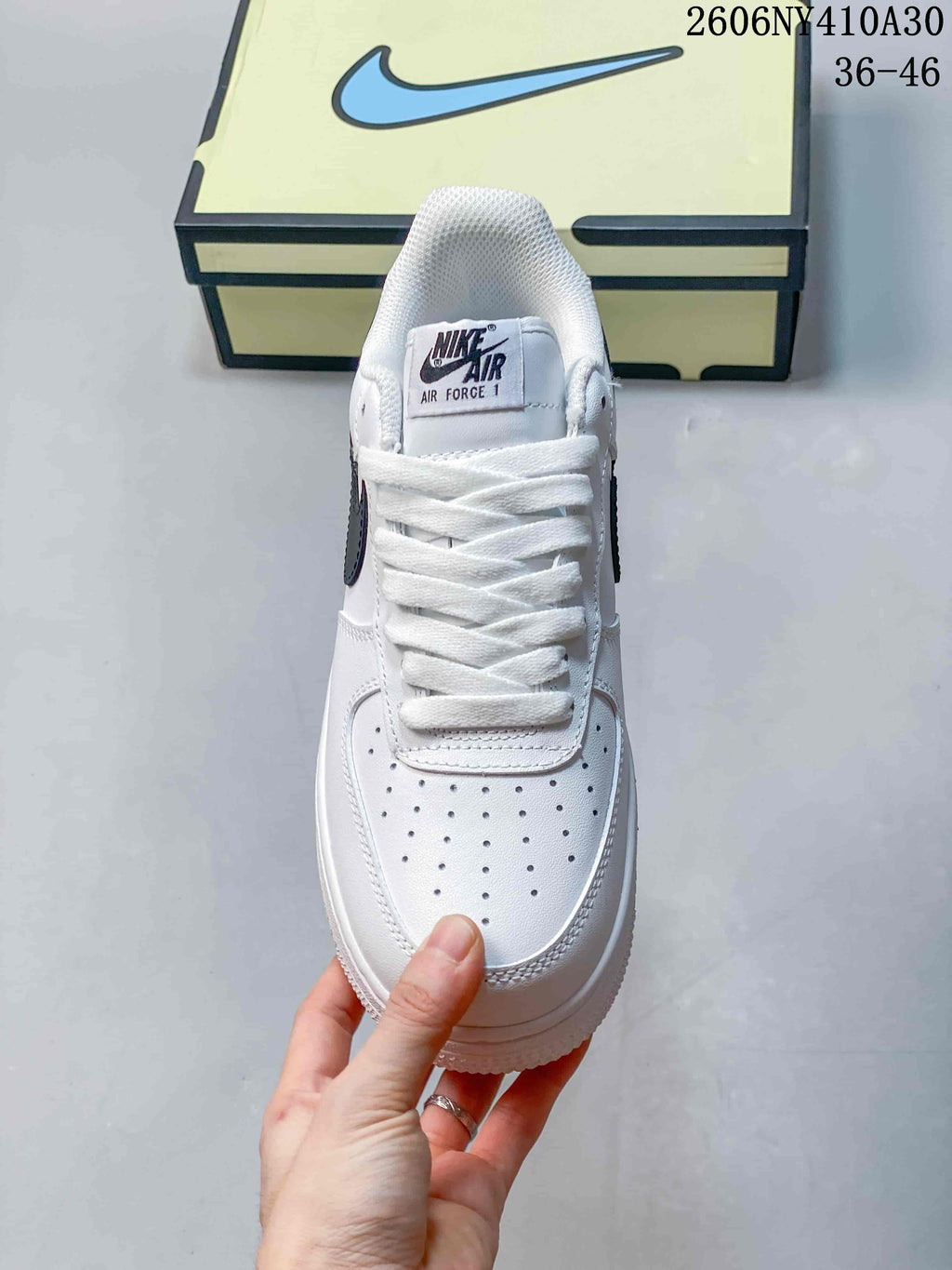 Nike Air Force 1 '07 Low White and Navy Sneakers