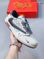 Nike SB Dunk Low LV Monogram White Navy Sneakers 2607ND1604A14