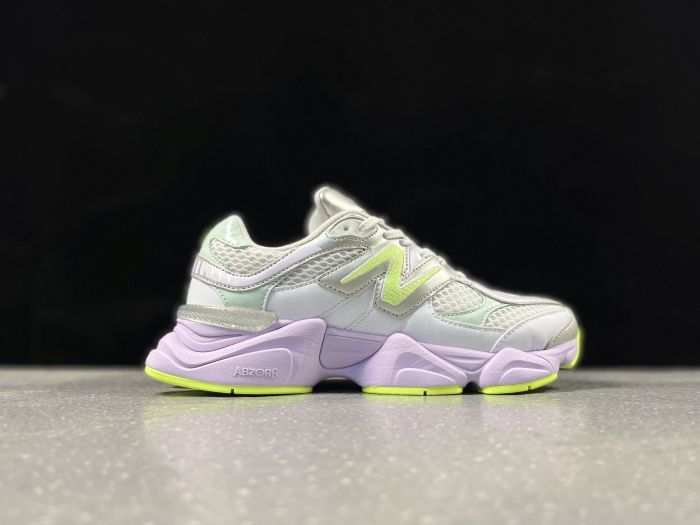 New Balance 9060AGT Sneakers in White, Lavender and Lime
