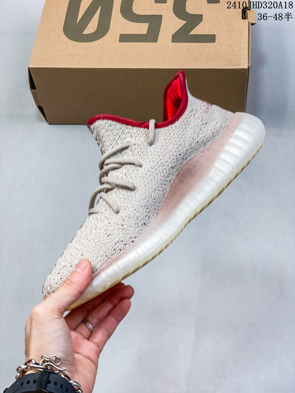 Adidas Yeezy Boost 350 V2 Cream Red Knit Sneakers