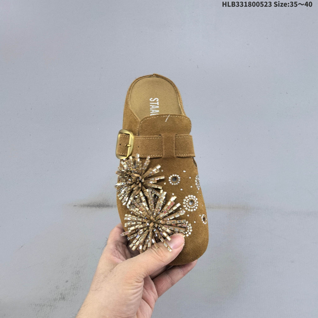 GG-CC Firework Embellished Brown Mule Clogs