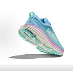HOKA Bondi 8 Running Shoes in Blue, Mint and Purple