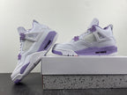 Air Jordan 4 Retro White and Purple Sneakers CT8527-115